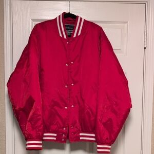 Holloway Red Varsity Jacket with White Stripes